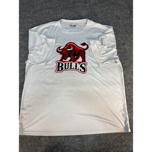 A4 Bulls Coach Performance Shirt Mens 3XL White Gray Short Sleeve Graphic Tee